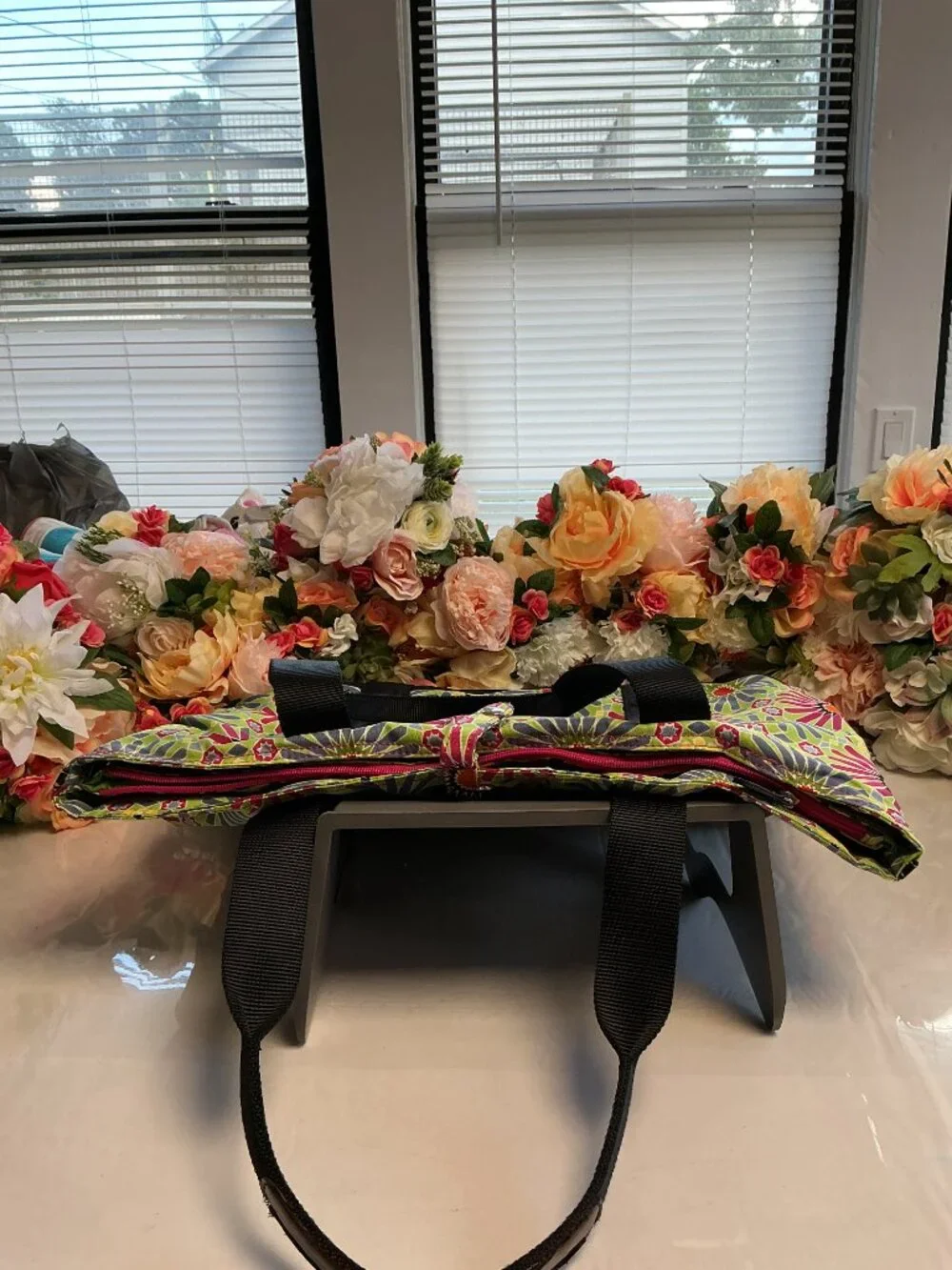 Franco Sarto Multicolor Geometric Floral Large Tote Bag